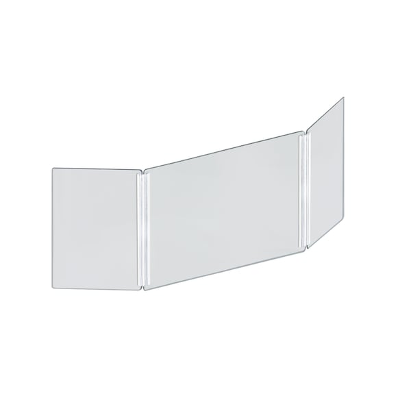 Small Tri Fold Clear Acrylic Plexiglass Shield PPE 53.5 inx23.5 in